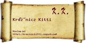 Kránicz Kitti névjegykártya